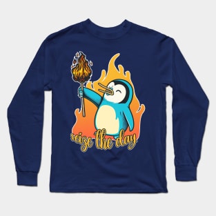 Seize The Day | Funny Penguin Quote | Carpe Diem Long Sleeve T-Shirt